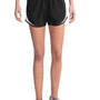 Sport-Tek Womens Cadence Moisture Wicking Shorts - Black/White/Black