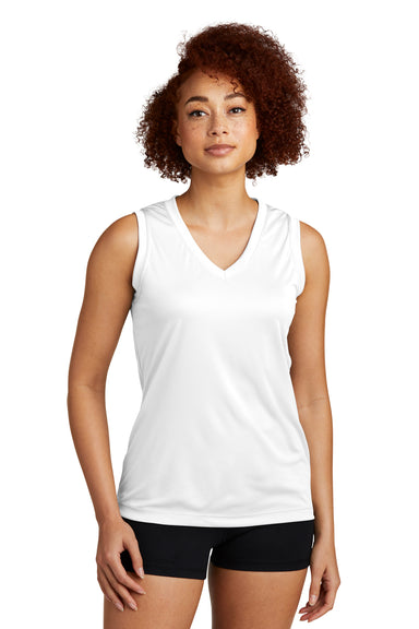 Sport-Tek LST352 Womens Competitor Moisture Wicking Tank Top White Front
