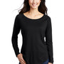 Sport-Tek Womens Moisture Wicking Long Sleeve Scoop Neck T-Shirt - Black