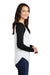 Sport-Tek Womens Moisture Wicking Long Sleeve Scoop Neck T-Shirt Black/White Side