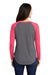 Sport-Tek Womens Moisture Wicking Long Sleeve Scoop Neck T-Shirt Heather Pink Raspberry/Heather Dark Grey Side