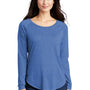 Sport-Tek Womens Moisture Wicking Long Sleeve Scoop Neck T-Shirt - Heather True Royal Blue
