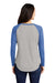 Sport-Tek Womens Moisture Wicking Long Sleeve Scoop Neck T-Shirt Heather True Royal Blue/Heather Light Grey Side