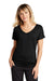 Sport-Tek Womens Moisture Wicking Short Sleeve V-Neck T-Shirt Black Front