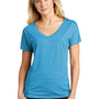 Sport-Tek Womens Moisture Wicking Short Sleeve V-Neck T-Shirt - Heather Pond Blue