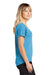 Sport-Tek Womens Moisture Wicking Short Sleeve V-Neck T-Shirt Heather Pond Blue Side