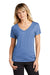 Sport-Tek Womens Moisture Wicking Short Sleeve V-Neck T-Shirt Heather True Royal Blue Front