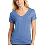 Sport-Tek Womens Moisture Wicking Short Sleeve V-Neck T-Shirt - Heather True Royal Blue - Closeout