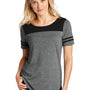 Sport-Tek Womens Fan Moisture Wicking Short Sleeve Crewneck T-Shirt - Black/Heather Dark Grey