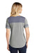 Sport-Tek Womens Fan Moisture Wicking Short Sleeve Crewneck T-Shirt Heather True Navy Blue/Heather Light Grey Side