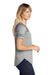 Sport-Tek Womens Fan Moisture Wicking Short Sleeve Crewneck T-Shirt Heather True Navy Blue/Heather Light Grey Side
