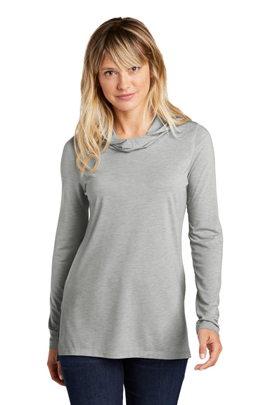 Sport-Tek Womens Moisture Wicking Cowl Neck Sweatshirt Heather Light Grey Front