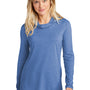 Sport-Tek Womens Moisture Wicking Cowl Neck Long Sleeve T-Shirt - Heather True Royal Blue