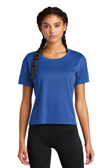 Sport-Tek Womens Draft Crop Short Sleeve Crewneck T-Shirt True Royal Blue Front