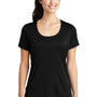 Sport-Tek Womens Moisture Wicking Short Sleeve Scoop Neck T-Shirt - Black