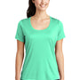 Sport-Tek Womens Moisture Wicking Short Sleeve Scoop Neck T-Shirt - Bright Seafoam Green