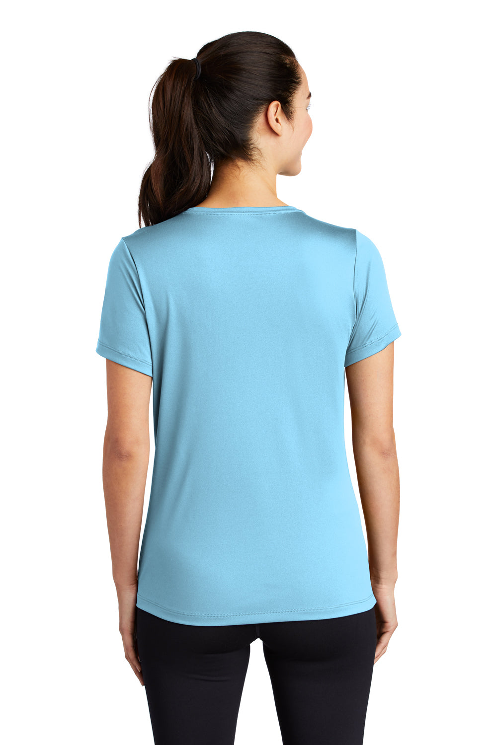 Sport-Tek Womens Short Sleeve Scoop Neck T-Shirt Light Blue Side