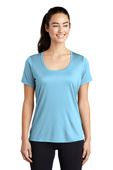 Sport-Tek Womens Short Sleeve Scoop Neck T-Shirt Light Blue Front