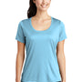 Sport-Tek Womens Moisture Wicking Short Sleeve Scoop Neck T-Shirt - Light Blue