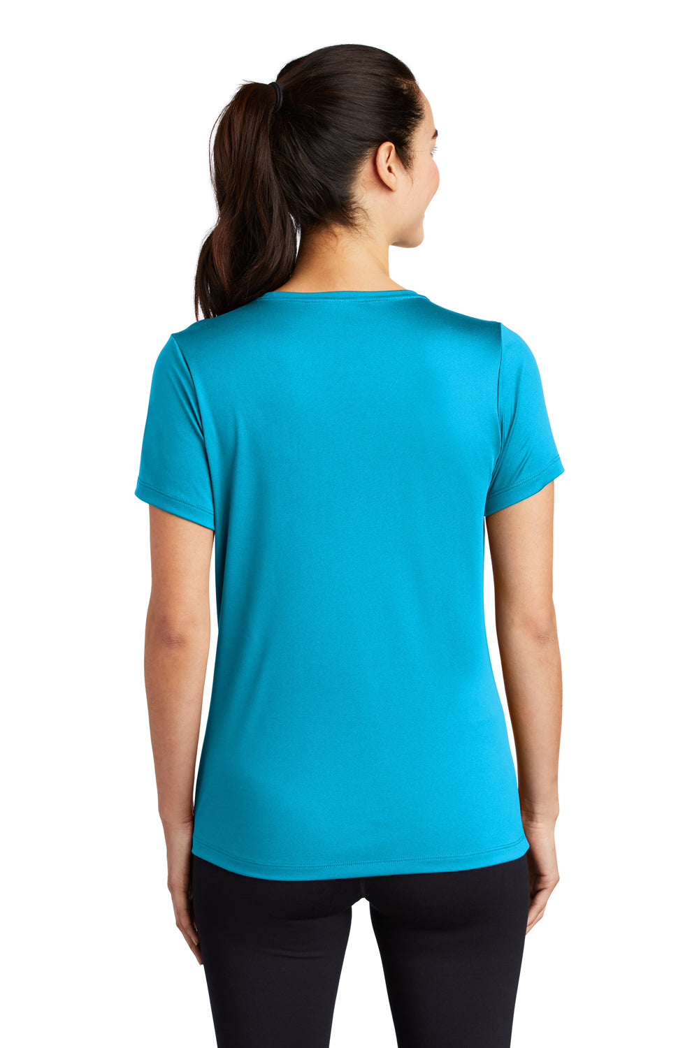 Sport-Tek Womens Short Sleeve Scoop Neck T-Shirt Sapphire Blue Side