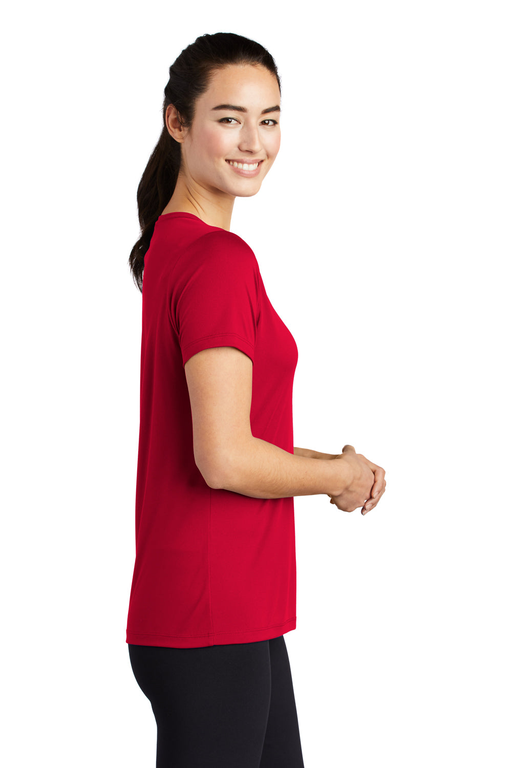 Sport-Tek Womens Short Sleeve Scoop Neck T-Shirt True Red Side
