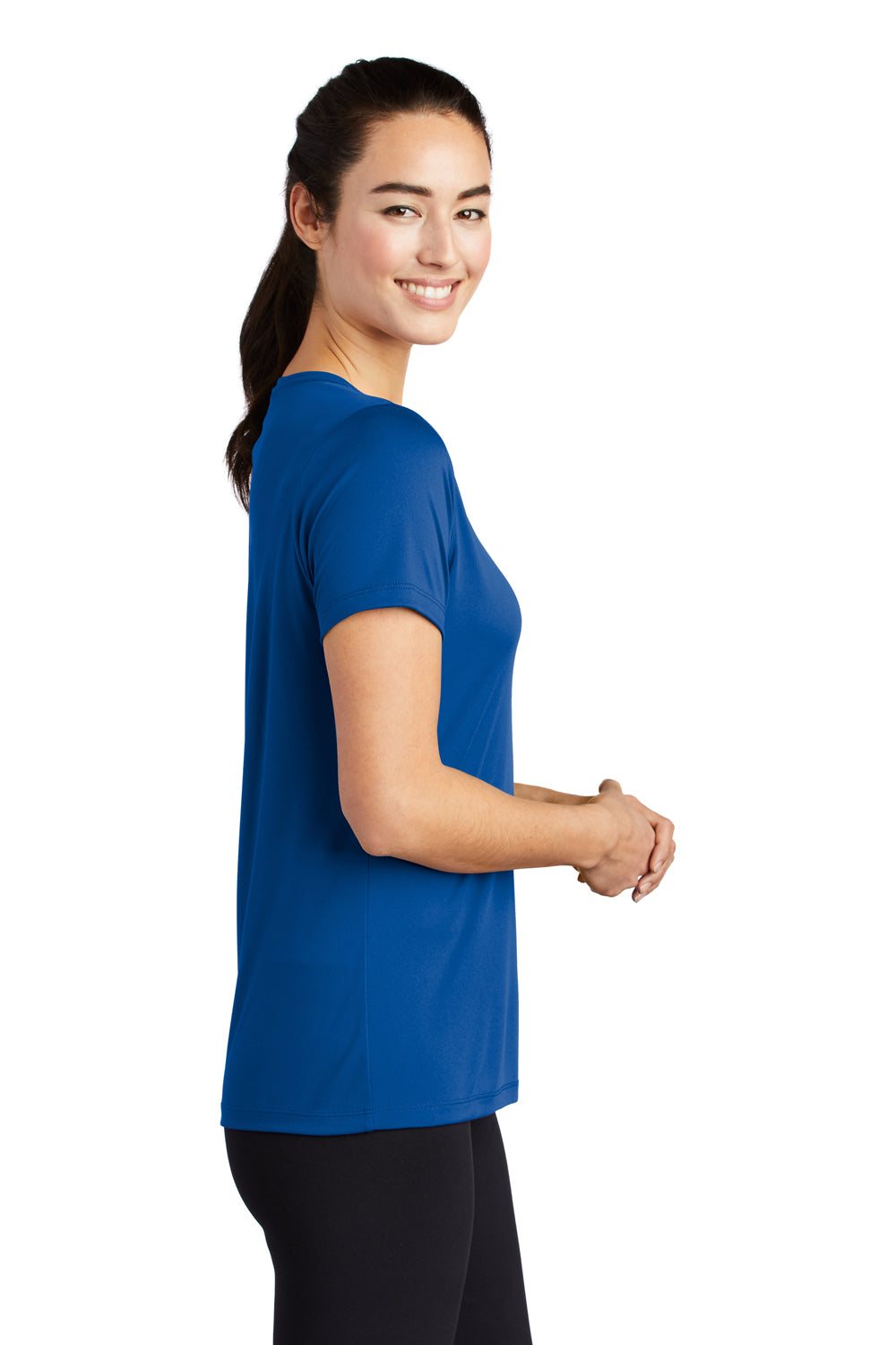 Sport-Tek Womens Short Sleeve Scoop Neck T-Shirt True Royal Blue Side