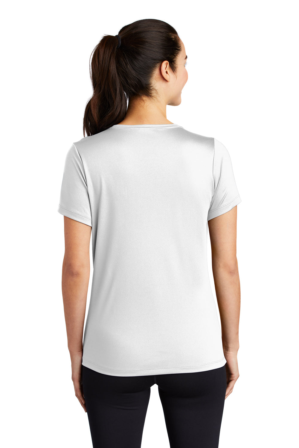 Sport-Tek Womens Short Sleeve Scoop Neck T-Shirt White Side