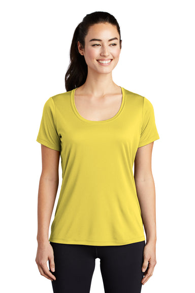 Sport-Tek Womens Short Sleeve Scoop Neck T-Shirt Yellow Front