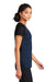 Sport-Tek Womens Endeavor Short Sleeve V-Neck T-Shirt Heather Dark Royal Blue/Black Side