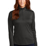 Sport-Tek Womens Endeavor Moisture Wicking 1/4 Zip Sweatshirt - Heather Black