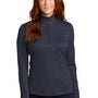 Sport-Tek Womens Endeavor Moisture Wicking 1/4 Zip Sweatshirt - Heather Deep Navy Blue