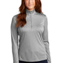 Sport-Tek Womens Endeavor Moisture Wicking 1/4 Zip Sweatshirt - Heather Light Grey