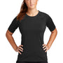 Sport-Tek Womens Rashguard Moisture Wicking Short Sleeve Crewneck T-Shirt - Black