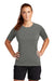 Sport-Tek Womens Rashguard Short Sleeve Crewneck T-Shirt Dark Smoke Grey Front