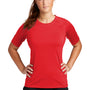 Sport-Tek Womens Rashguard Moisture Wicking Short Sleeve Crewneck T-Shirt - True Red