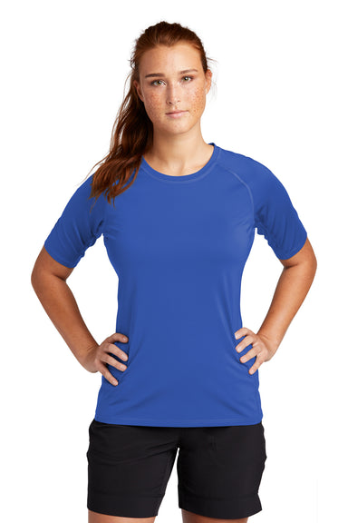 Sport-Tek Womens Rashguard Short Sleeve Crewneck T-Shirt True Royal Blue Front