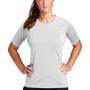 Sport-Tek Womens Rashguard Moisture Wicking Short Sleeve Crewneck T-Shirt - White