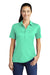 Sport-Tek Womens Short Sleeve Polo Shirt Bright Seafoam Green Front
