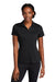 Sport-Tek Womens Strive Short Sleeve Polo Shirt Black Front