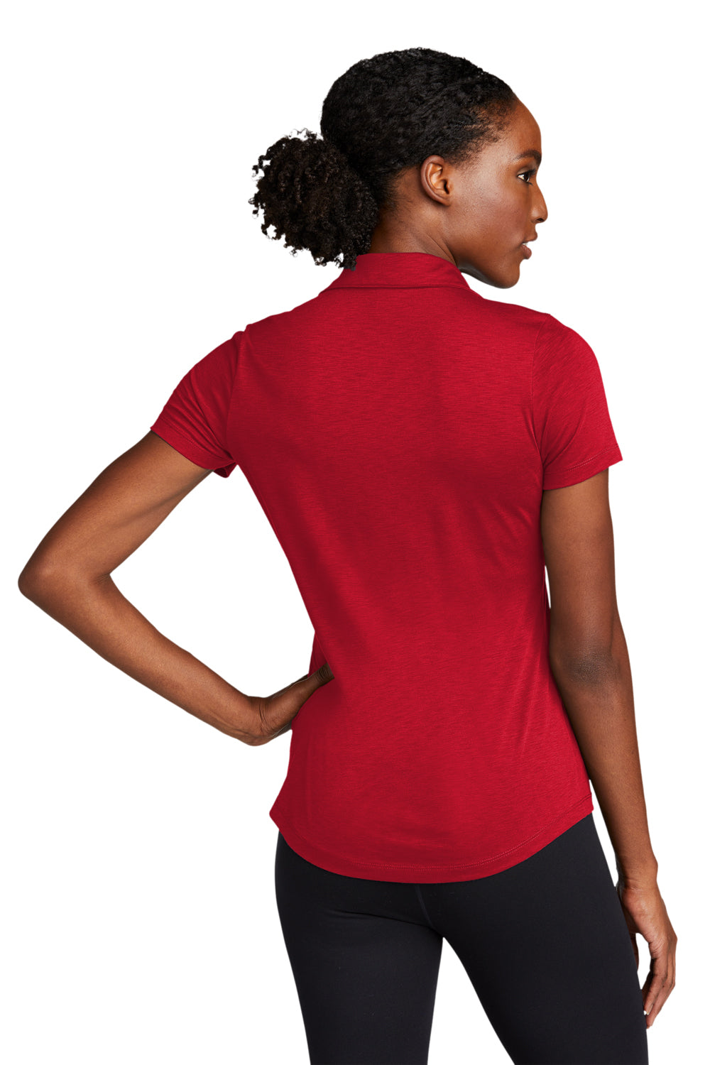 Sport-Tek Womens Strive Short Sleeve Polo Shirt Deep Red Side