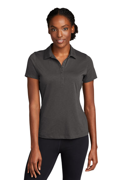Sport-Tek Womens Strive Short Sleeve Polo Shirt Graphite Grey Front