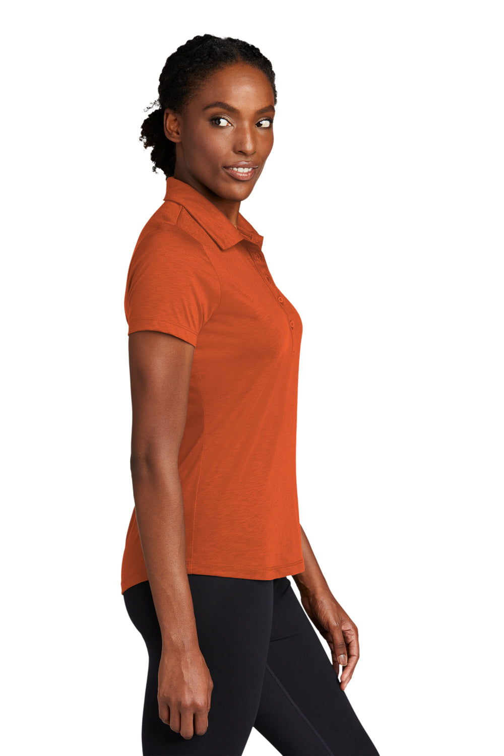 Sport-Tek Womens Strive Short Sleeve Polo Shirt Texas Orange Side