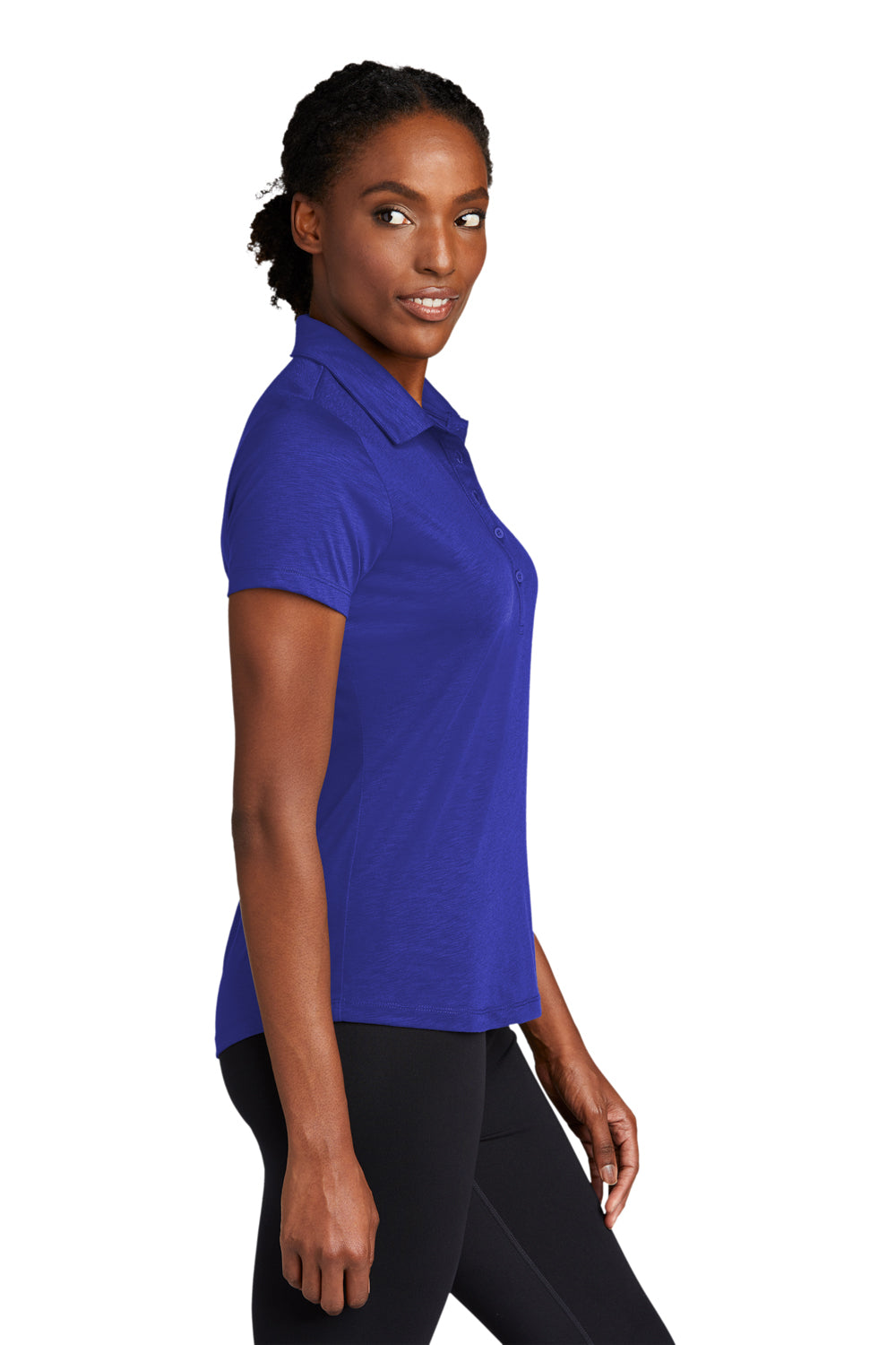Sport-Tek Womens Strive Short Sleeve Polo Shirt True Royal Blue Side