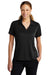 Sport-Tek Womens Sideline Short Sleeve Polo Shirt Black Front