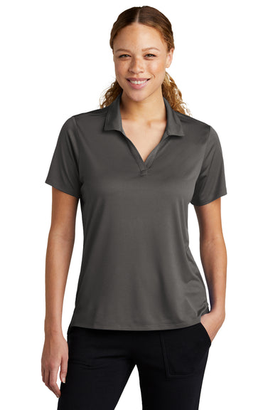 Sport-Tek Womens Sideline Short Sleeve Polo Shirt Graphite Grey Front