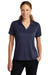 Sport-Tek Womens Sideline Short Sleeve Polo Shirt True Navy Blue Front