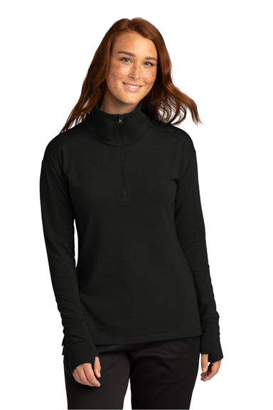 Sport-Tek Womens Flex Fleece 1/4 Zip Sweatshirt Black Front