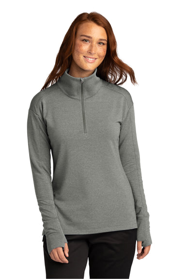 Sport-Tek Womens Flex Fleece 1/4 Zip Sweatshirt Heather Light Grey Front