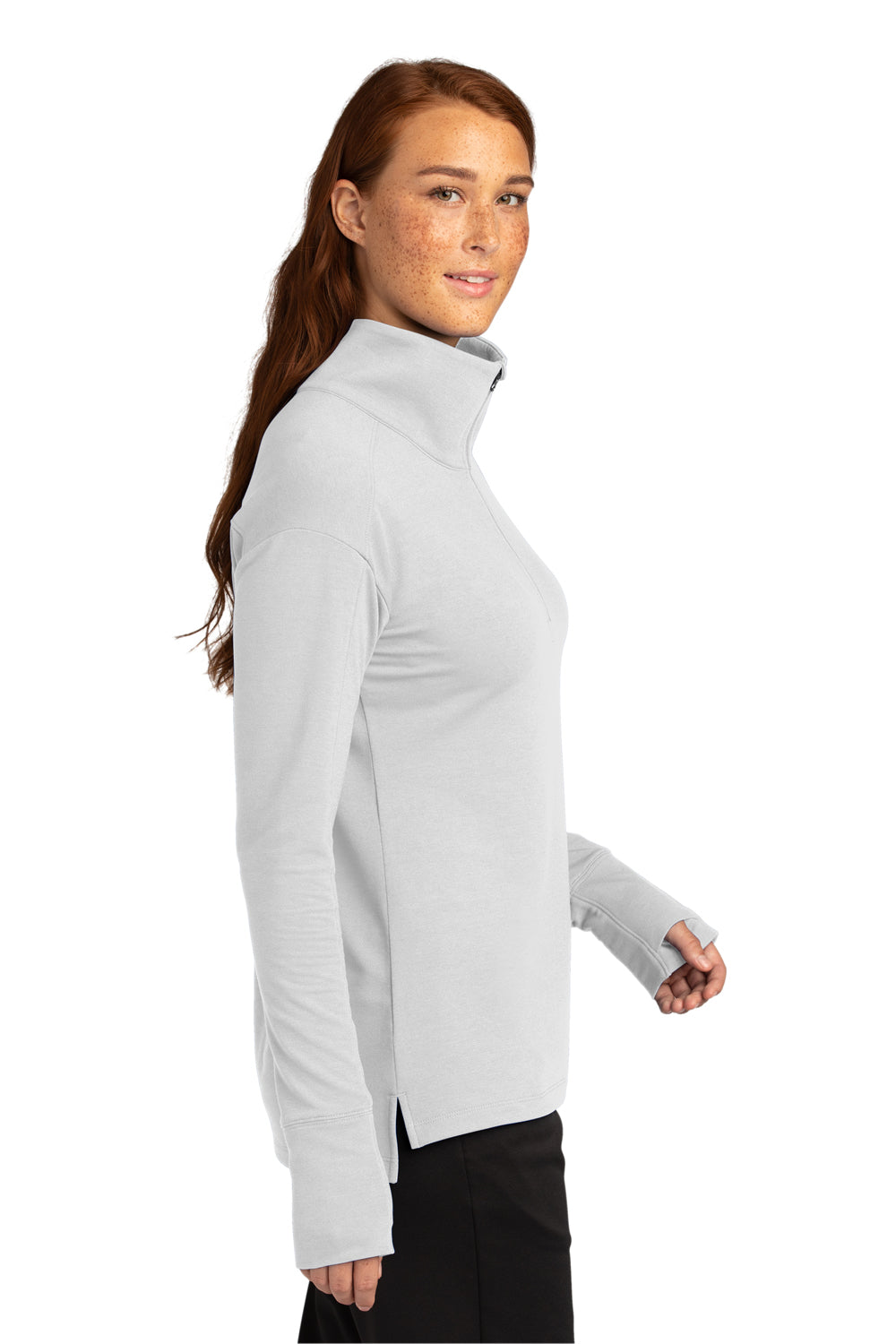Sport-Tek Womens Flex Fleece 1/4 Zip Sweatshirt White Side