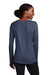Sport-Tek Womens Exchange 1.5 Long Sleeve Crewneck T-Shirt Heather Dark Denim Blue Side